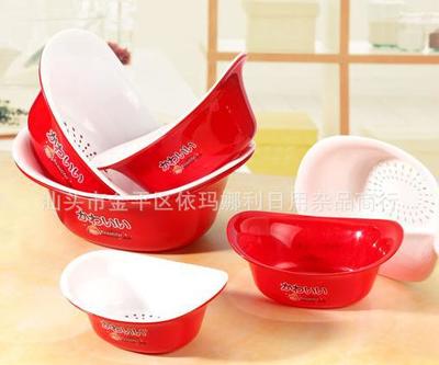 五件套塑料雙層水果糖果盆果盤碗元寶餐具套裝 實用與喜慶的完美結合